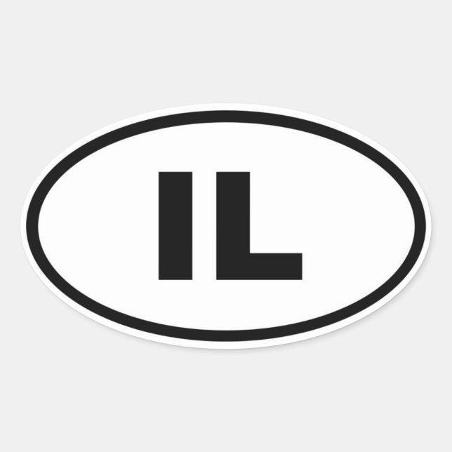 Pegatina Ovalada IL Illinois (Anverso)