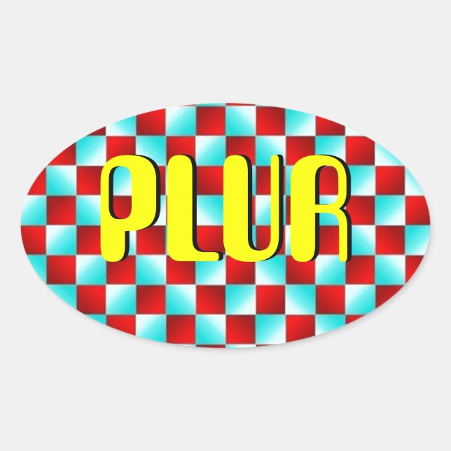 Pegatina Ovalada Ilusión óptica (Anverso)