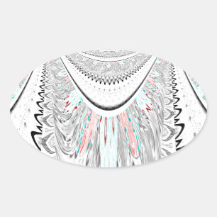 Pegatina Ovalada Ilustracion vectorial de colores cálidos y suaves