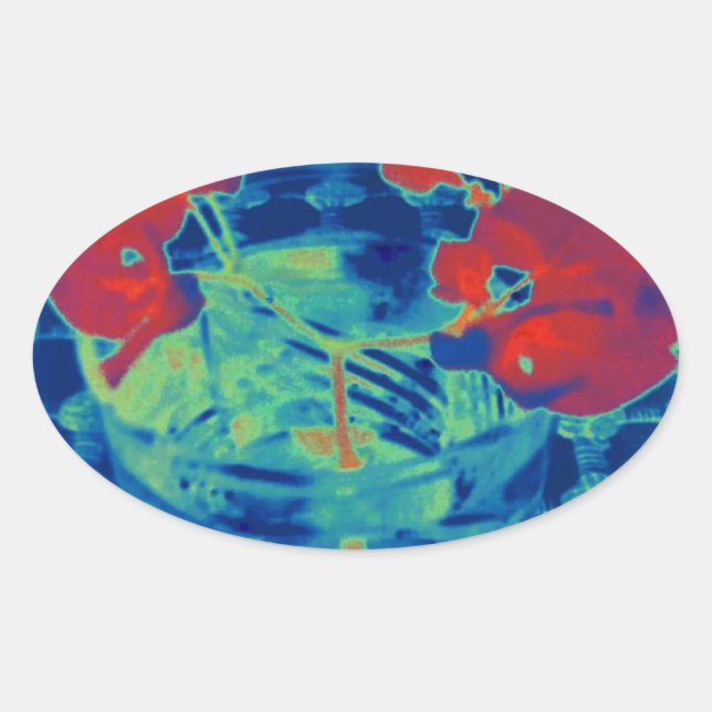 Pegatina Ovalada imagen de bougainville (Anverso)