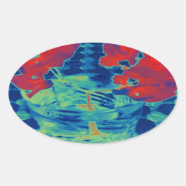 Pegatina Ovalada imagen de bougainville