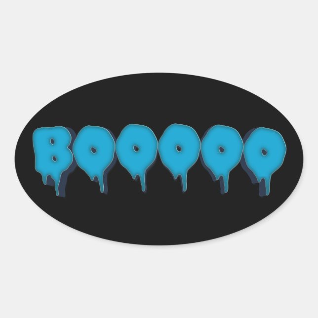 Pegatina Ovalada imán de texto fantasma divertido (Anverso)