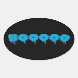 Pegatina Ovalada imán de texto fantasma divertido