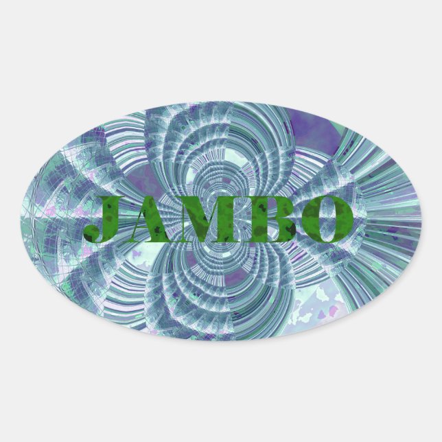 Pegatina Ovalada Impresión artística de Aurora Matata (Anverso)