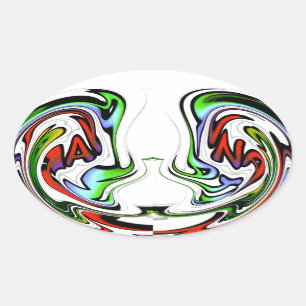 Pegatina Ovalada Impresión de arte de hakuna matata asombrosa