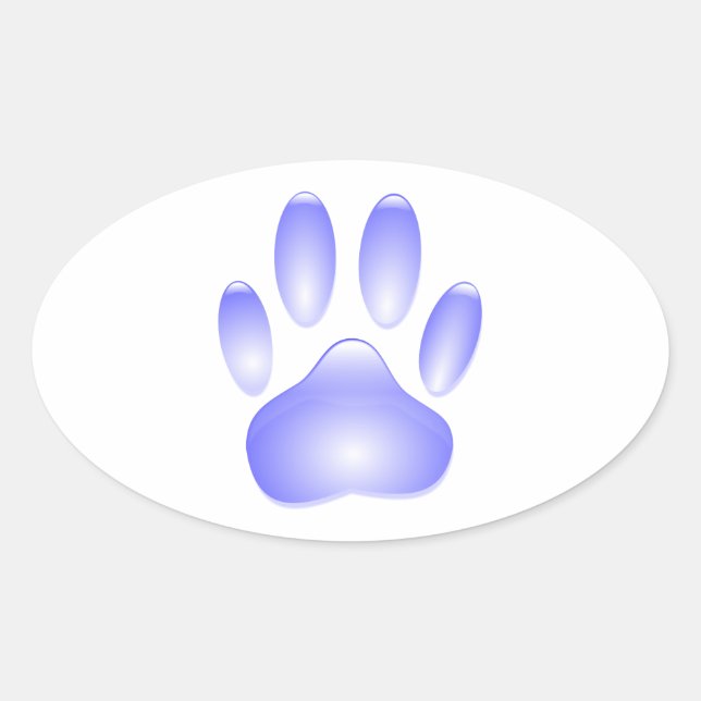 Pegatina Ovalada Impresión de hojas de perro de vidrio (Anverso)