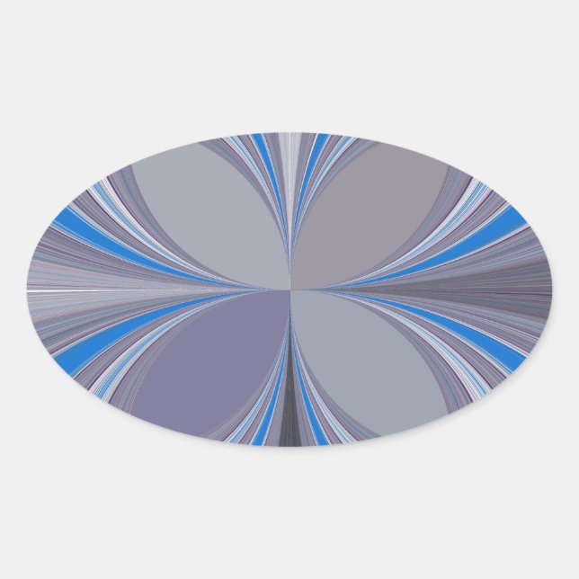 Pegatina Ovalada Impresión de texturas de puntos de polka gris azul (Anverso)