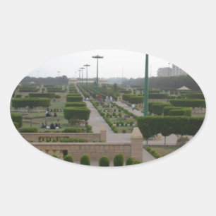 Pegatina Ovalada Impresión paisajística de Benazir Park
