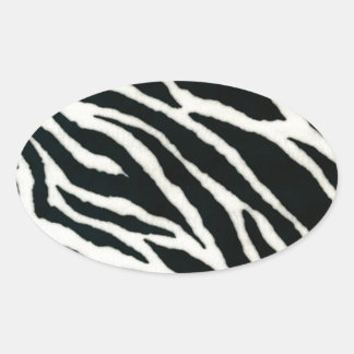 Pegatina Ovalada Impresión RAB Rockabilly Zebra Color negro y blanc