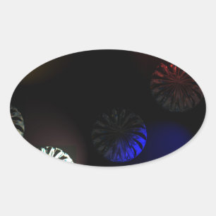 Pegatina Ovalada Impresora virtual de color