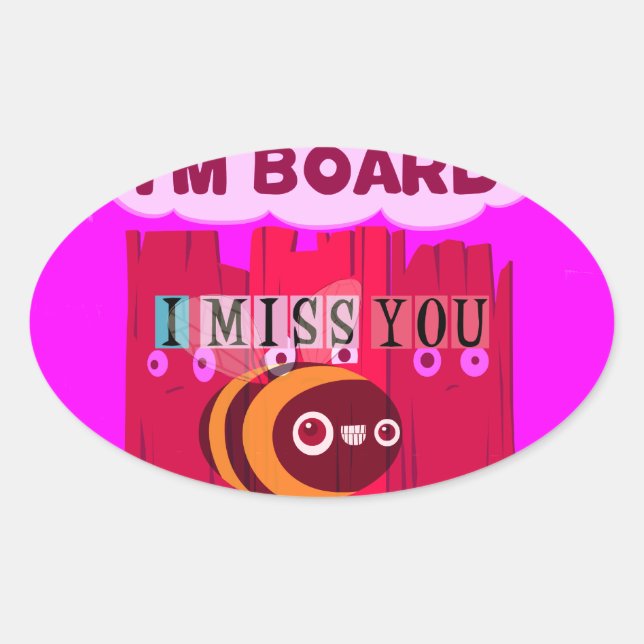 Pegatina Ovalada Imprimir arte de abee de tablero (Anverso)