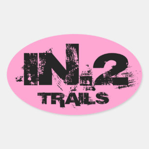 Pegatina Ovalada IN.2 Trail Corriendo la Decal Óval Negro sobre ros