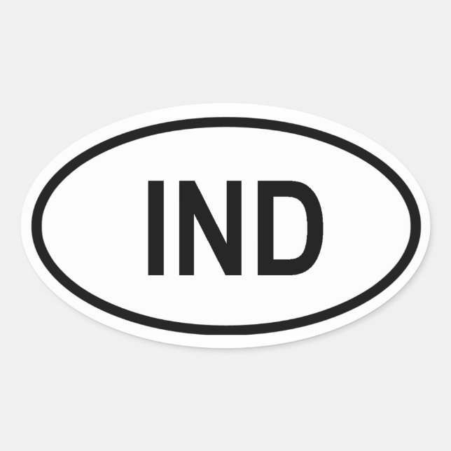 Pegatina Ovalada India "IND" (Anverso)