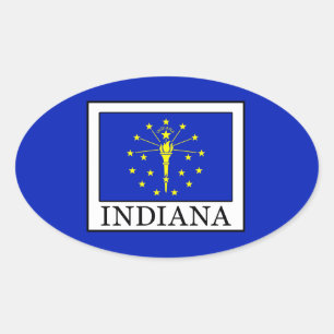 Pegatina Ovalada Indiana