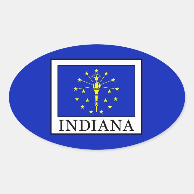 Pegatina Ovalada Indiana (Anverso)