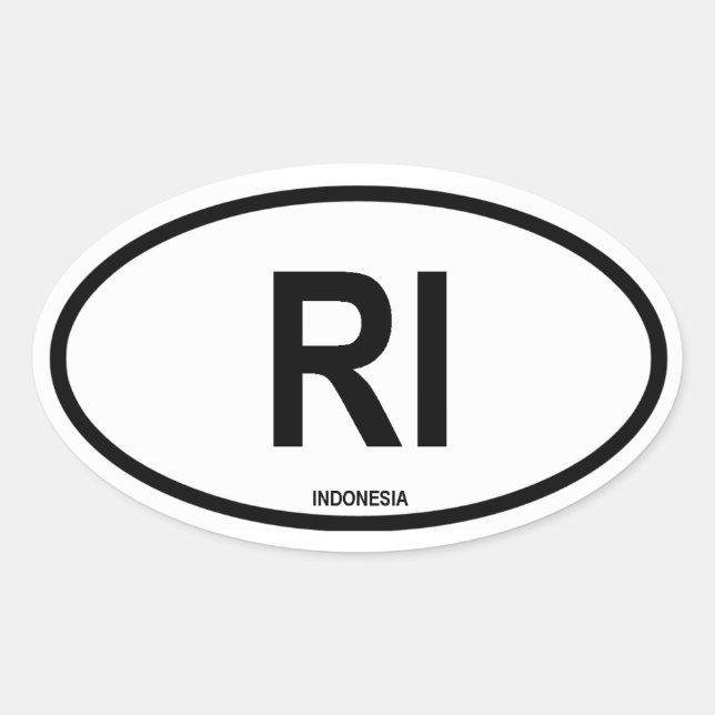 Pegatina Ovalada Indonesia "RI" (Anverso)
