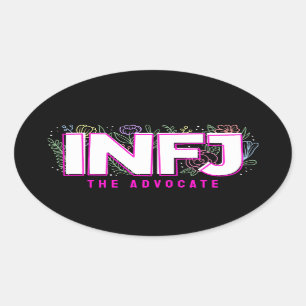 Pegatina Ovalada INFJ Introvert MBTI Personalidad Tipo Floral