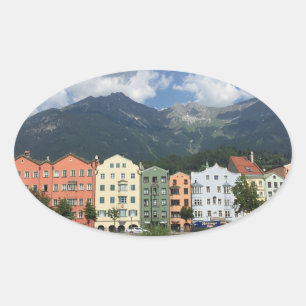 Pegatina Ovalada Innsbruck Ciudad austriaca del Tirol