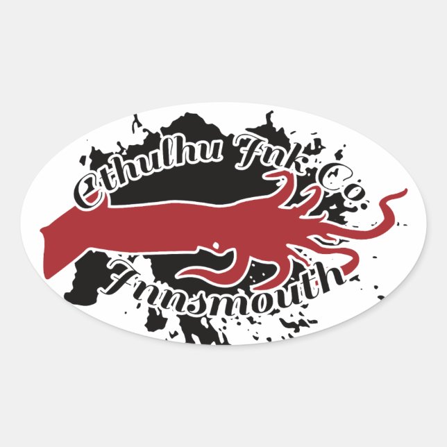 Pegatina Ovalada Innsmouth Cthulhu Ink Co (Anverso)