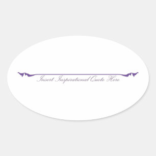 Pegatina Ovalada Insertar cita Inspiradora aquí - Púrpura
