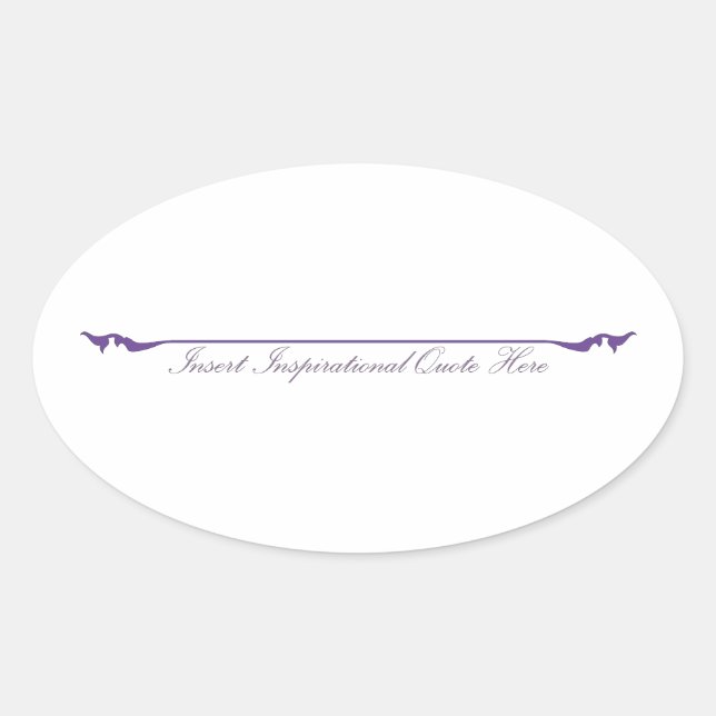 Pegatina Ovalada Insertar cita Inspiradora aquí - Púrpura (Anverso)