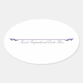 Pegatina Ovalada Insertar cita Inspiradora aquí - Púrpura