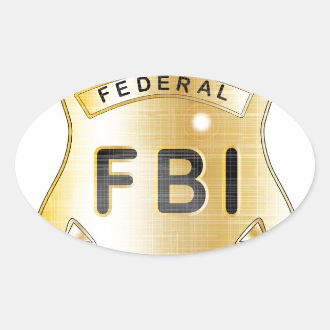 Pegatina Ovalada Insignia del FBI (Anverso)