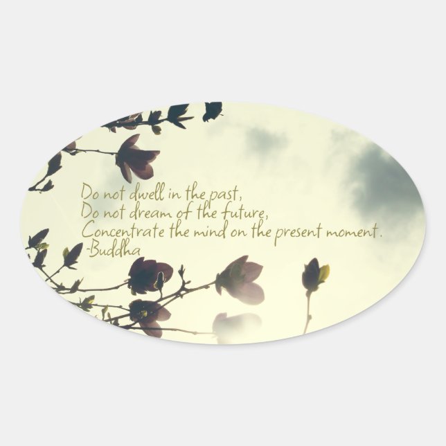 Pegatina Ovalada Inspiración de ansiedad de Buda (Anverso)