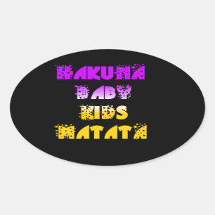 Pegatina Ovalada Inspirador morado y oro Fancy Hakuna Matata