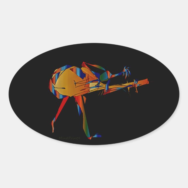 Pegatina Ovalada Instrumentalista (Anverso)