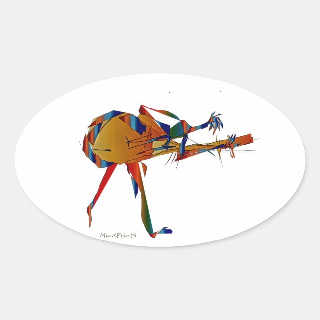 Pegatina Ovalada Instrumentalista (Anverso)