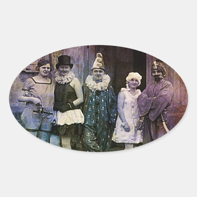 Pegatina Ovalada Intervalo en el circo (Anverso)