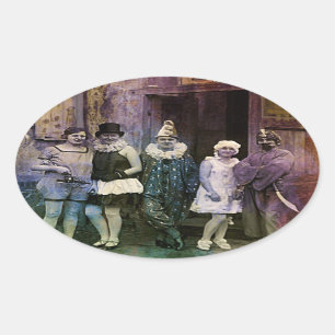 Pegatina Ovalada Intervalo en el circo