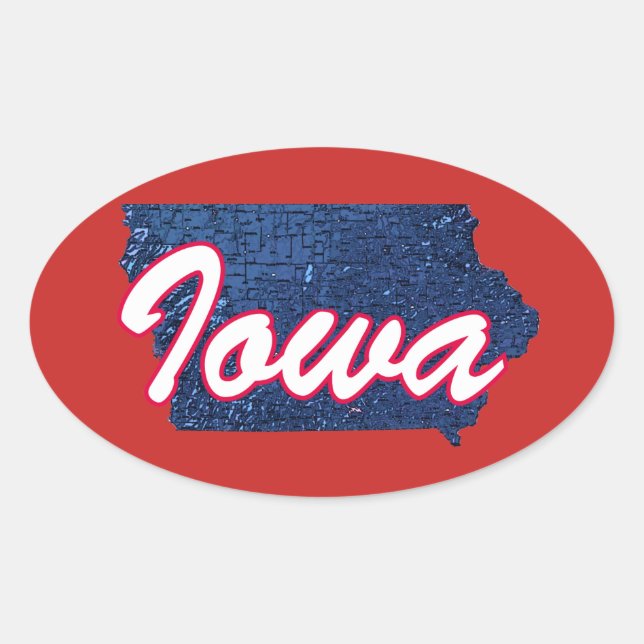 Pegatina Ovalada Iowa (Anverso)