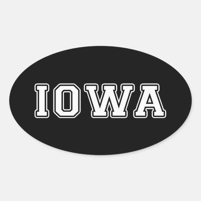 Pegatina Ovalada Iowa (Anverso)