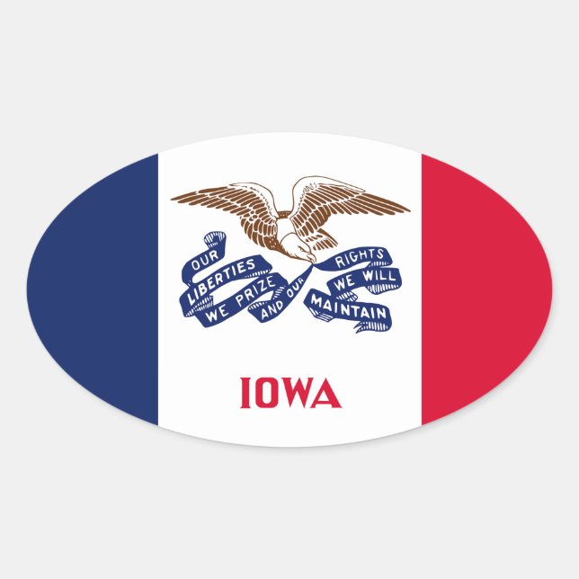 Pegatina Ovalada Iowa (Anverso)