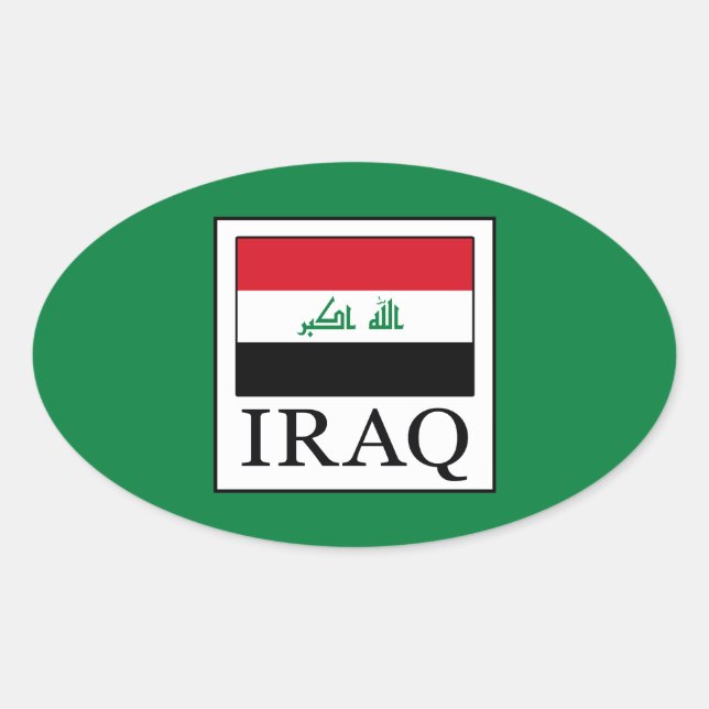 Pegatina Ovalada Iraq (Anverso)