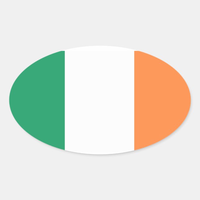 Pegatina Ovalada Irlanda bandera (Anverso)
