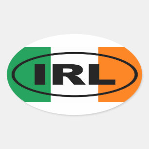Pegatina Ovalada Irlanda IRL European