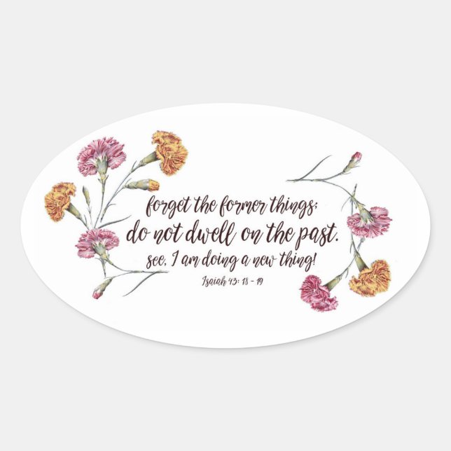 Pegatina Ovalada Isaías 43:18-19 (Anverso)
