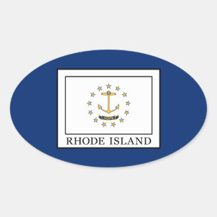 Pegatina Ovalada Isla Rhode