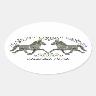 Pegatina Ovalada Islandés del vintage