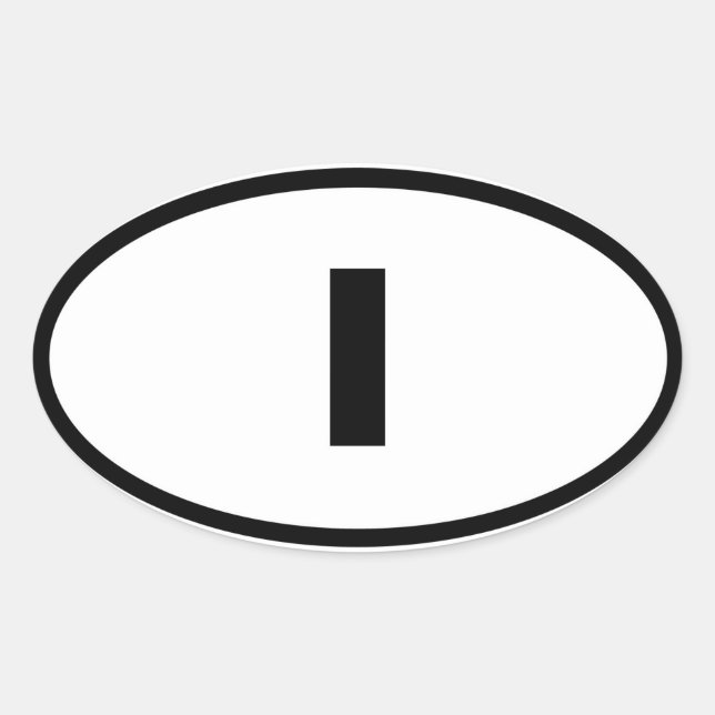 Pegatina Ovalada Italia - I - Europeo (Anverso)