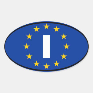 Pegatina Ovalada Italia - I - Unión Europea