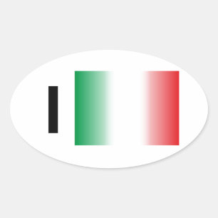 Pegatina Ovalada Italia - Italia pegamento