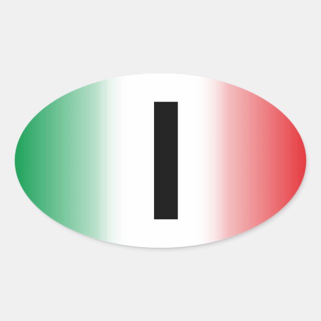 Pegatina Ovalada Italia - Italia pegamento (Anverso)