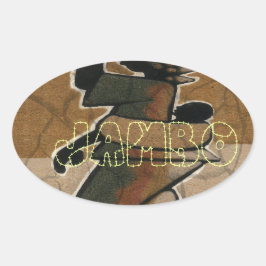 Pegatina Ovalada Jambo Habari Hakuna Matata.