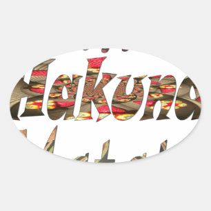 Pegatina Ovalada ¡Jambo Hakuna Matata! Impresión de arte de cosecha