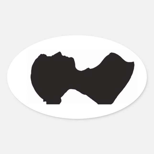 Pegatina Ovalada Jane Austen's Silhouette Oval Sticker (Anverso)