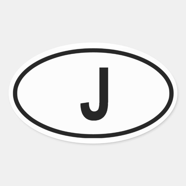 Pegatina Ovalada Japón "J" (Anverso)